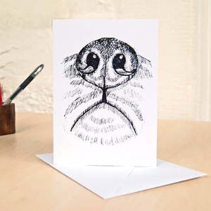Carte de voeux chien, carte chien, carte de Noël chien, carte de remerciement chien, carte vierge chien, carte d'anniversaire, carte drôle de chien, art drôle de chien