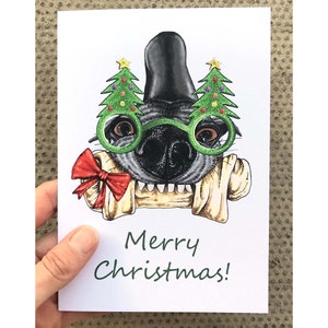 Whippet Grußkarte, Whippet Weihnachtskarte, Hunde Weihnachtskarte