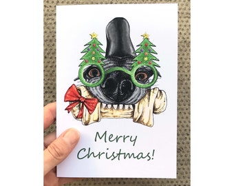 Whippet Greeting Card, Whippet Christmas Card