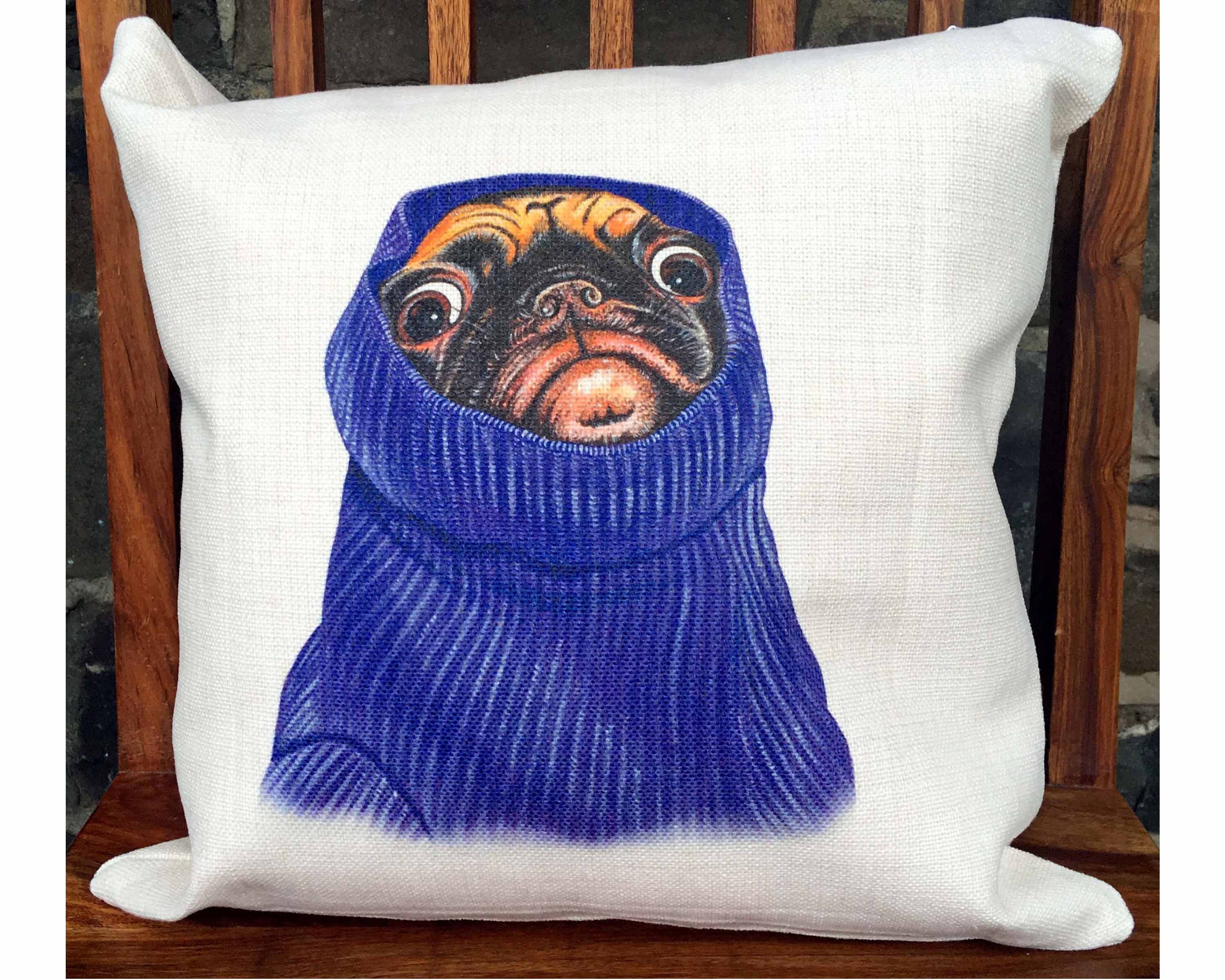 Pug cushion top