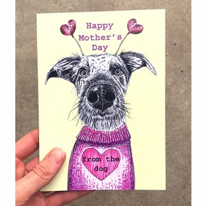 Mothers Day Card, Lurcher Card, From the Dog Card