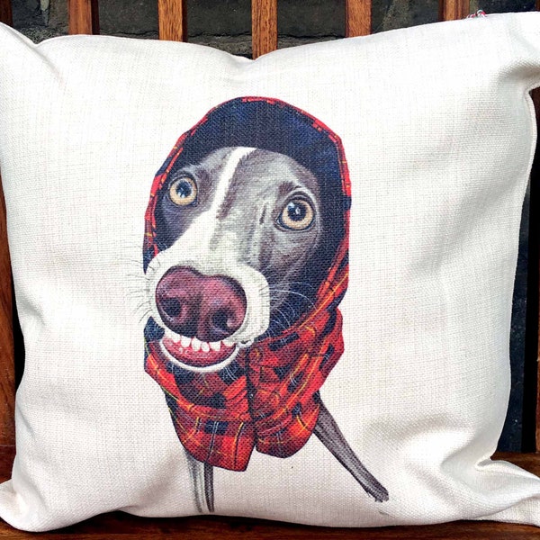 Housse de coussin de lévrier italien, housse de coussin Whippet