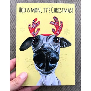 Biglietto di Natale per cani, biglietto Whippet