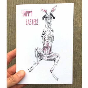 Windhund Osterkarte, Windhund Karte, Hund Grußkarte
