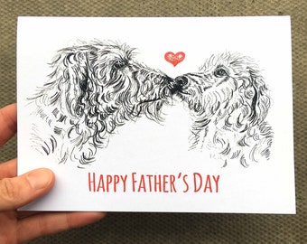 Biglietto per la festa del papà a forma di cane levriero, cartoncino riciclato
