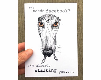 Greyhound Dog Card, I Love You Dog Card