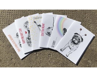 Super Saving 6 x Greeting Card Pack, Dog Cards