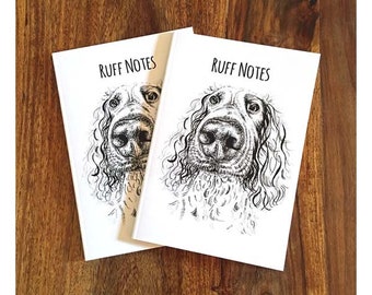 Dog Notebook x 2, Dog Notepad, Spaniel Notebook, Spaniel Gift, Cocker Spaniel, Eco Notebook, Dog Journal, Dog Gift, Dog Stationary