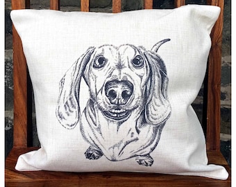 SLIGHT IMPERFECTION - Dog Cushion Cover, Sausage Dog Cushion