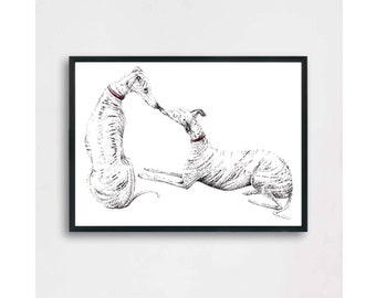 Whippet Dog Print, Dog Valentines Gift