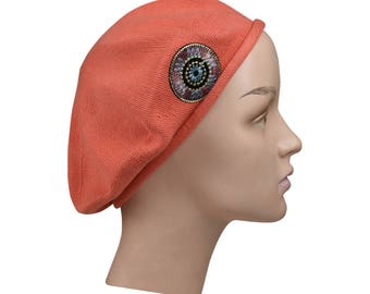 orange beret hat