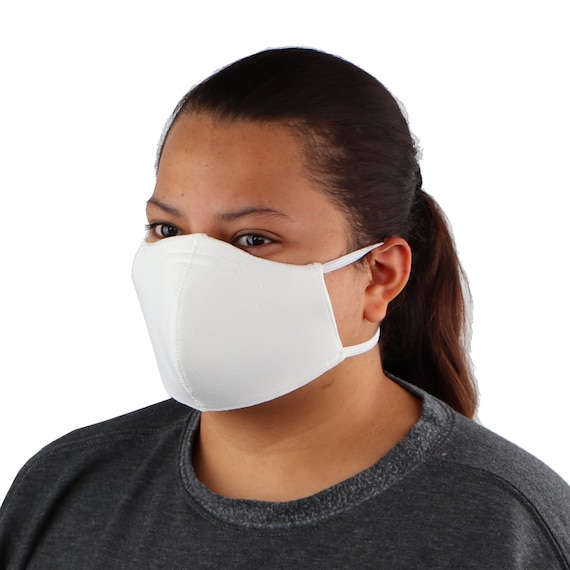 White Cotton Non Medical 3ply Masks Made In USA