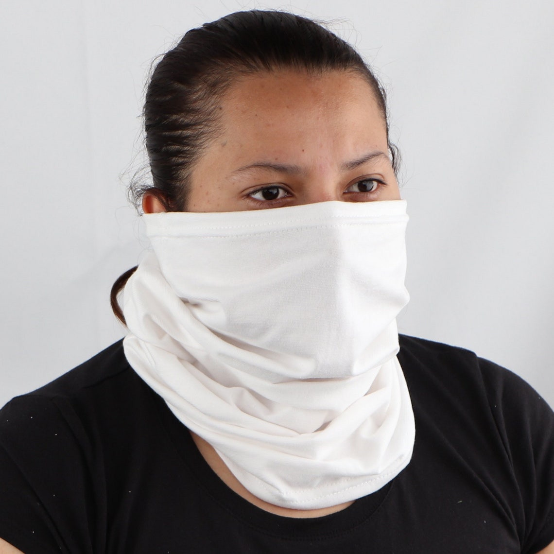 Set of 3 Cotton Stretch Neck Gaiters Multi Use Scarf black Etsy