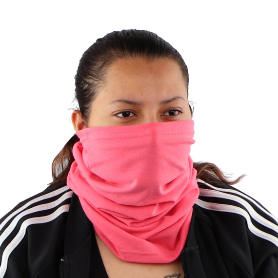 Pink Neck Gaiter USA Made Pink Marbelized Face Tube Cotton Face Scarf