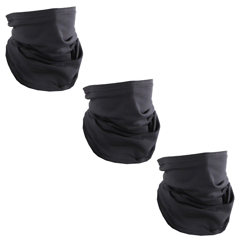 Cotton Neck Gaiter Solid Black Gaiter Set of 3 Face Tubes Etsy