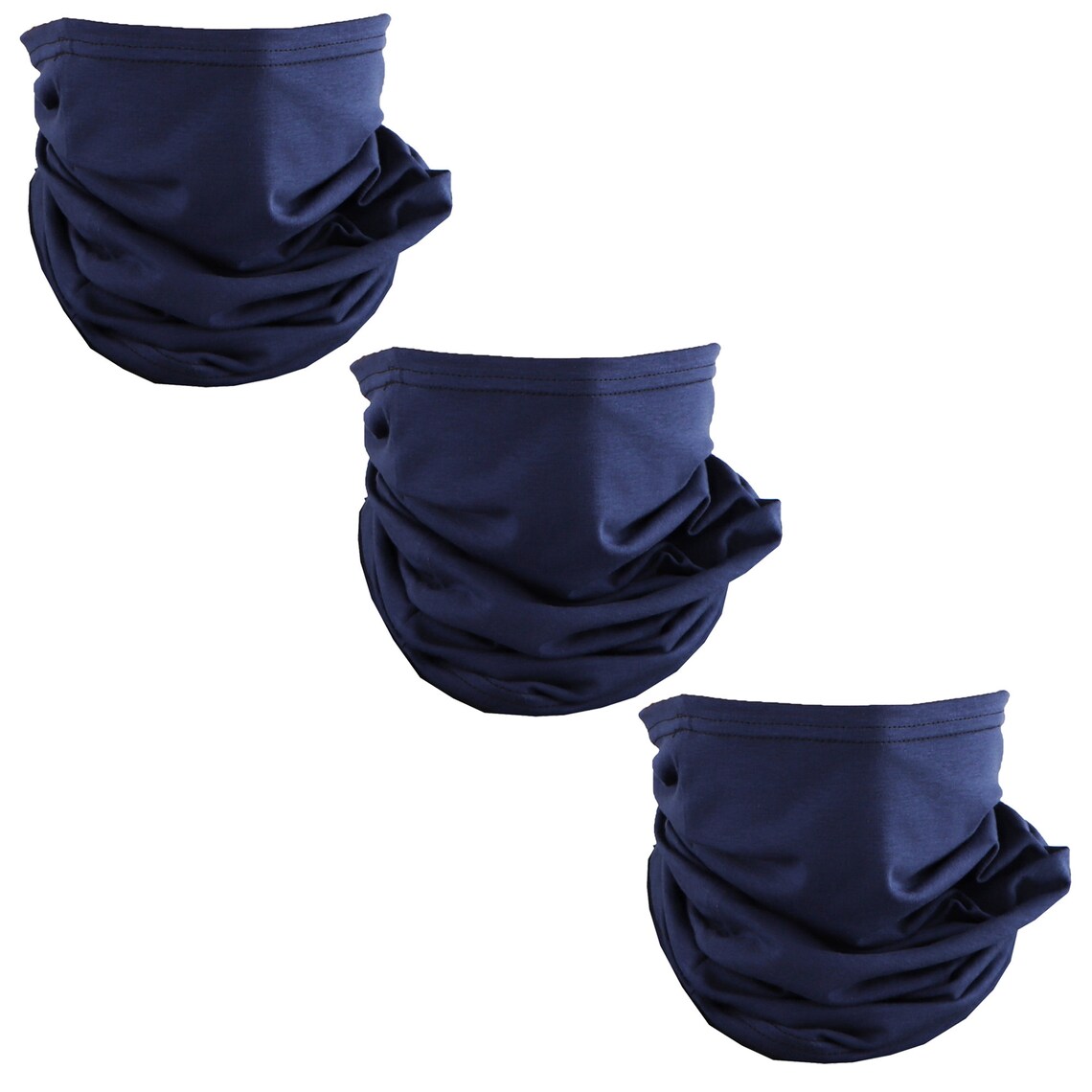 Cotton Neck Gaiter Solid Navy Blue Gaiter Face Tube Multiscarf Washable Face Mask Made in USA