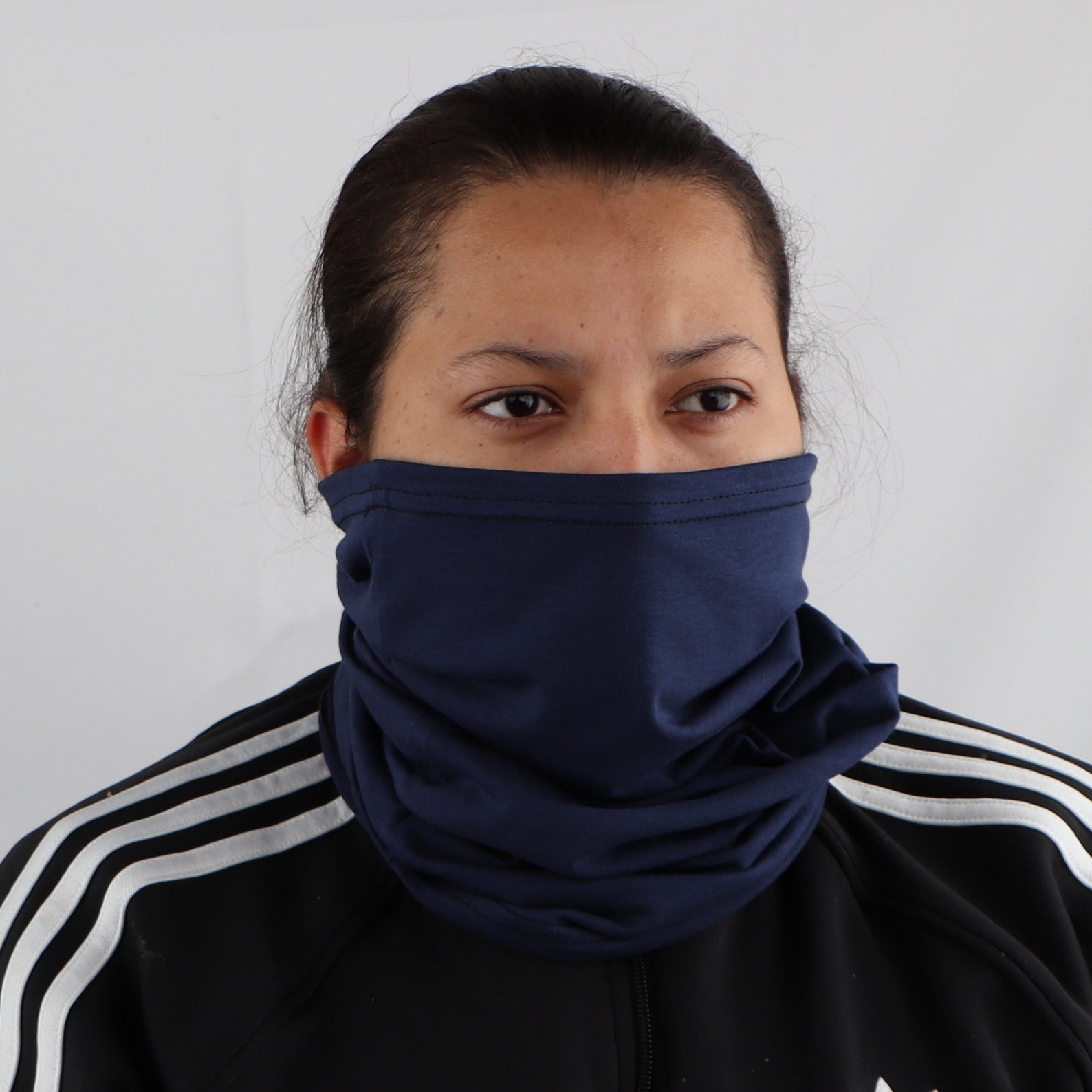 Cotton Neck Gaiter Solid Navy Blue Gaiter Face Tube Multiscarf