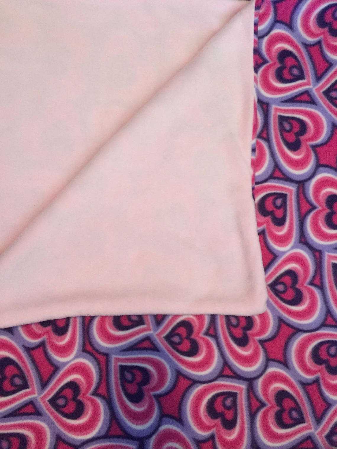 Hearts and Love Fleece Blanket Etsy