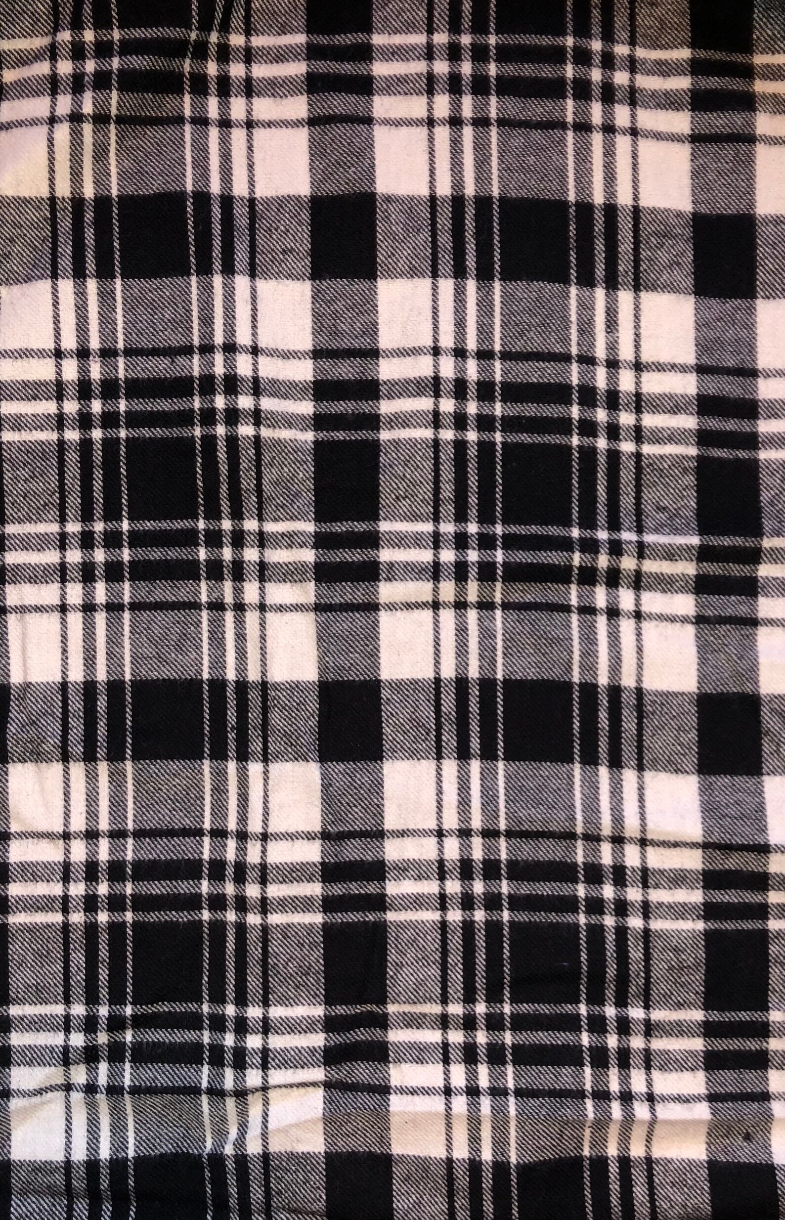 Black and White Plaid Flannel Fabric by the Yard Etsy
