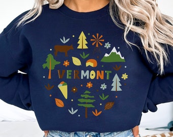 Vermont Sweatshirt, Vermont State Pullover, Green Mountain State, Trendy Travel Crewneck, Retro Vermont Sweater, vintage Vermont Gift