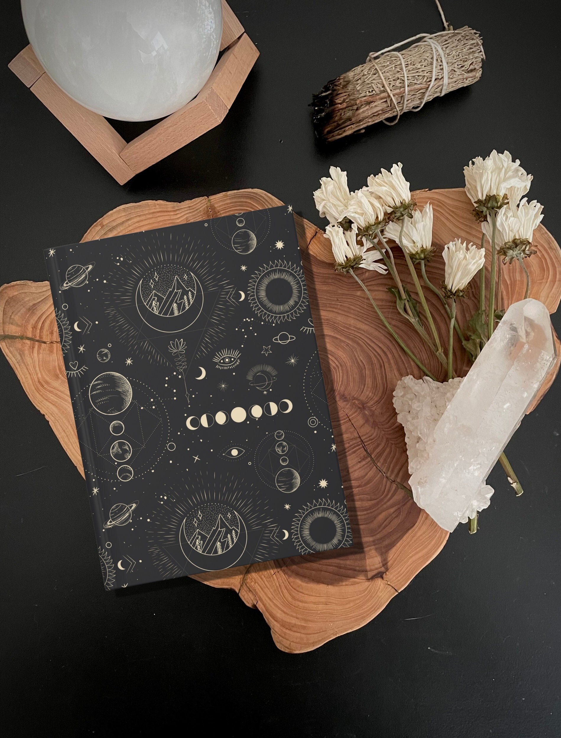 Hardcover Galaxy Journal Moon Phase Journal Moon Phase Etsy