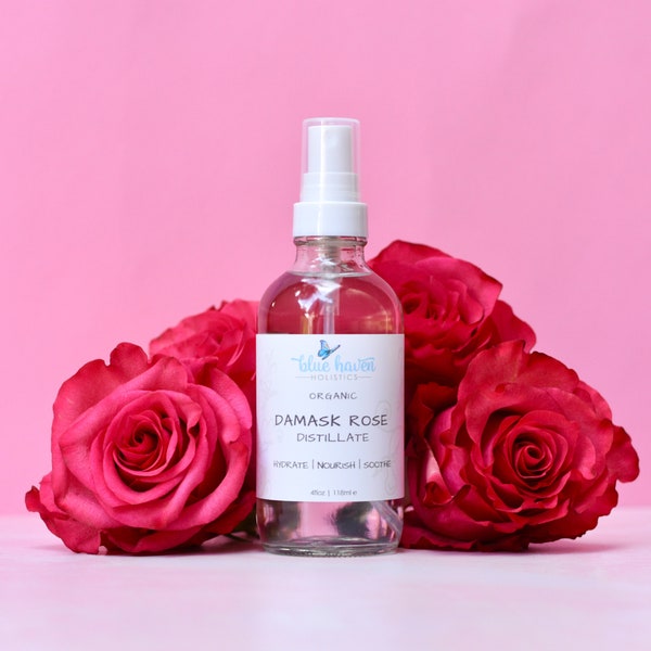 Rose Face Mist, Rose Distillate, Rose Hydrosol, Rose Water Toner