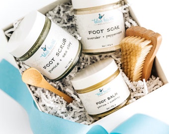 Pedicure Gift Set, Spa Gift Set, Foot Soak, Foot Scrub, Foot Balm