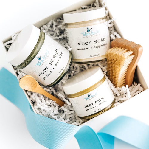 Foot Care Gift Set Foot Scrub Foot Balm Foot Soak Pedicure Etsy