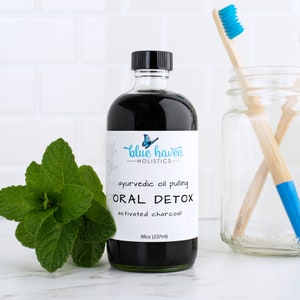 Oil Pulling Mouthwash Charcoal, Organic Mouthwash, Organic Oil Pulling, Detox Oil Pulling