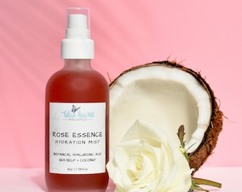 Rose Essence Hydration Mist, Rose Hydrosol, Hyaluronic Acid Mist, Rose Face Toner