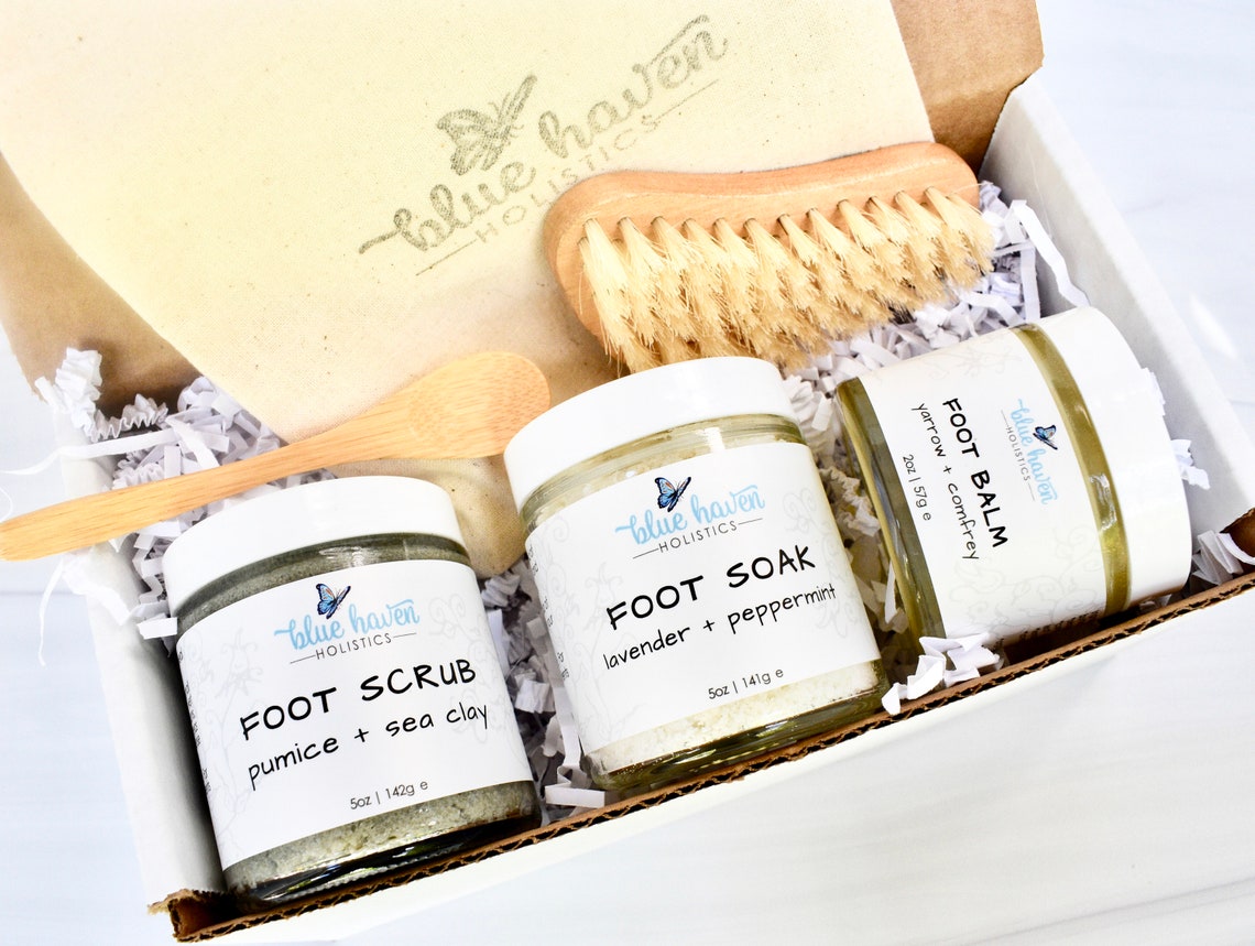 Pedicure Gift Set Spa Gift Set Foot Soak Foot Scrub Foot Etsy