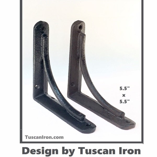 5.5” & 7.25” Stout Shelf Brackets, Cast Iron, Metal Bracket, Corbel, Designed by Tuscan Iron. SOLD INDIVIDUALLY, New in 2 Sizes