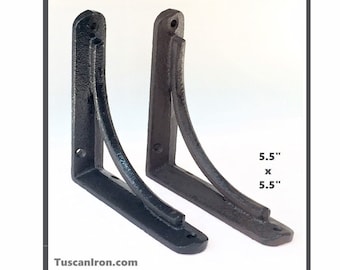 5.5” & 7.25” Stout Shelf Brackets, Cast Iron, Metal Bracket, Corbel, Designed by Tuscan Iron. SOLD INDIVIDUALLY, New in 2 Sizes