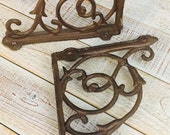 Iron Brackets, Shelf Brackets, Rustic, Display Shelf, Book Shelf, Cast Iron, Tulip Filigree, Shelf Supply, 8 quot X 6.5 quot , SOLD INDIVIDUALLY