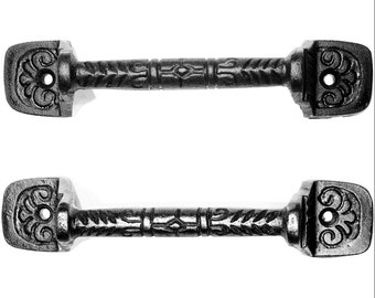 Sets of 4 pulls Cast Iron Pull, Cabinet Pull, Door Pull, Gate, Handle, Supply, 5 3/8", Does NOT include screws