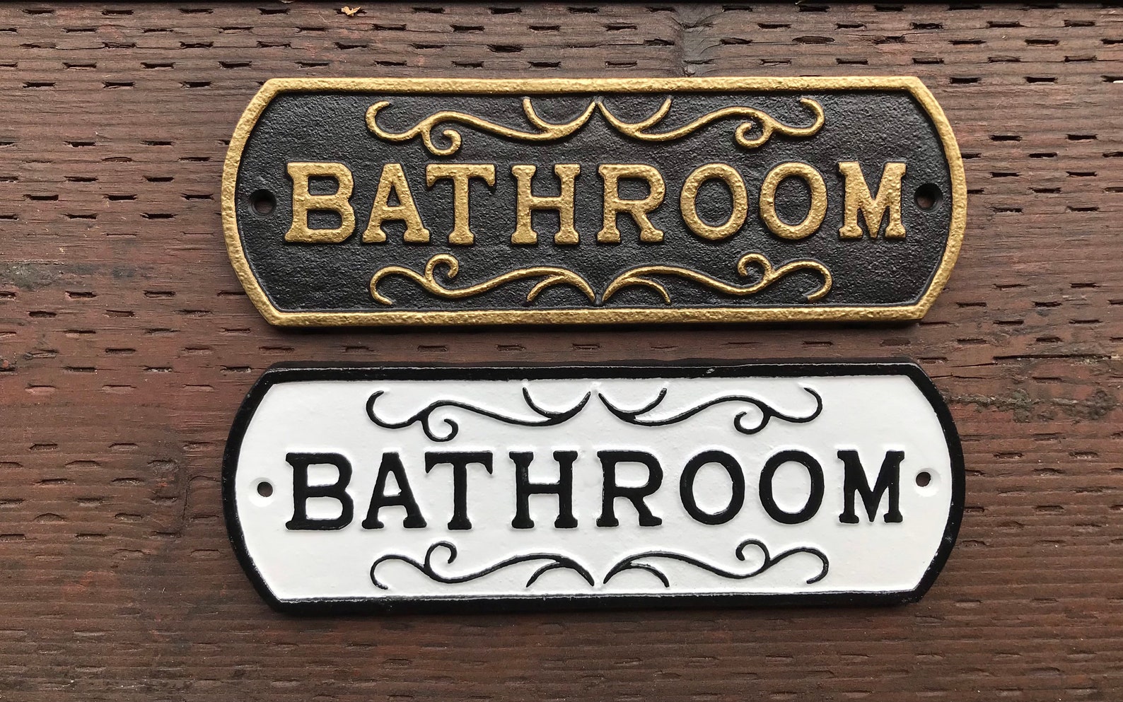 Bathroom Sign Antique Style Cast Iron 10 Wide - Etsy