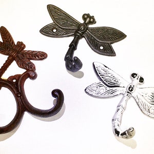 SET of 3,  Dragonfly, Hook, Coat Hook, Towel Hook, Dragon Fly, Choose your style