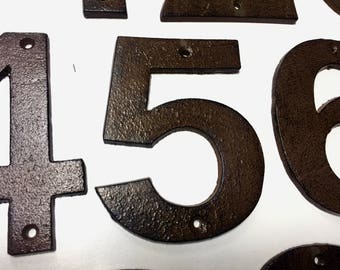 3 Numbers & Free Shipping, wrought iron house number, rustic house number, Address Numbers, Number Applique, House Address, Distressed
