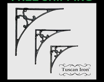 Cast Iron Shelf Brackets: Tuscan Iron Rustic Farmhouse Shelves Shelving DIY Wall Decor (9.5" X 9.5")