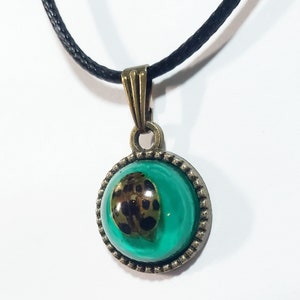 Lady Bug Necklace, Insect Pendant, Bug Jewelry, Bug Pendant, Lady Killer, Bug in Resin, Bug Necklace