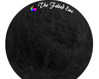 Needle Felting Maori Wool Batt / FB45 Dark of Night Maori Wool Fluffy Batt - Sold per 1 oz.