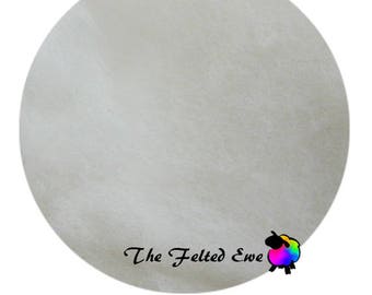 Needle Felting Wool Batt / CB1 Polar Bear Carded Wool Batt - This is not a Pure White - Sold per 1 oz.