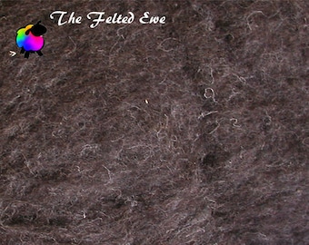 Natural Black Brown Core Wool - Carded Wool Fluffy Batt / Needle Felting Core Wool / Core Wool Batting - Sold per 1 oz.