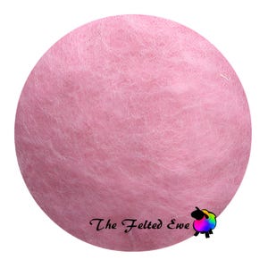 CB10 Pink Elephant Needle Felting Wool Batt: Pink Carded Tyrolean Fiber 1 oz