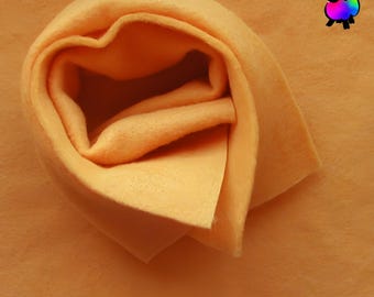 Tangerine 100% Merino Wool Prefelt Sheet 9" x 12"