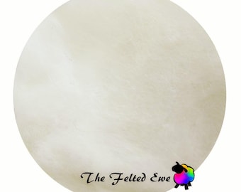 CB1 Polar Bear Needle Felting Wool Batt: Not a Pure White, Needle Felting Fiber 1 oz