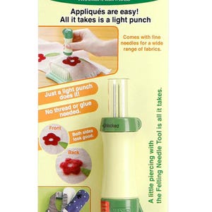 Clover Needle Felting Tool - 5 Felting Needles - Punch Action