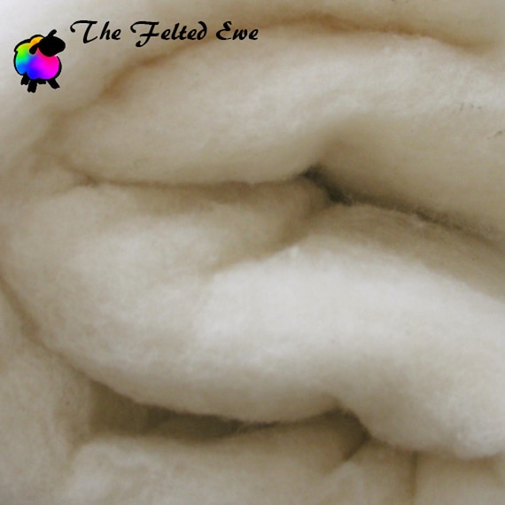 Premium Natural Core Wool Batt: Needle Felting Fiber - Sold per 1 oz