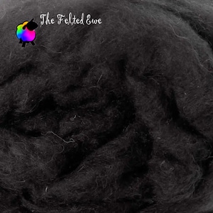 Natural Black Brown Core Wool Batt: Needle Felting Fiber - Sold per 1 oz