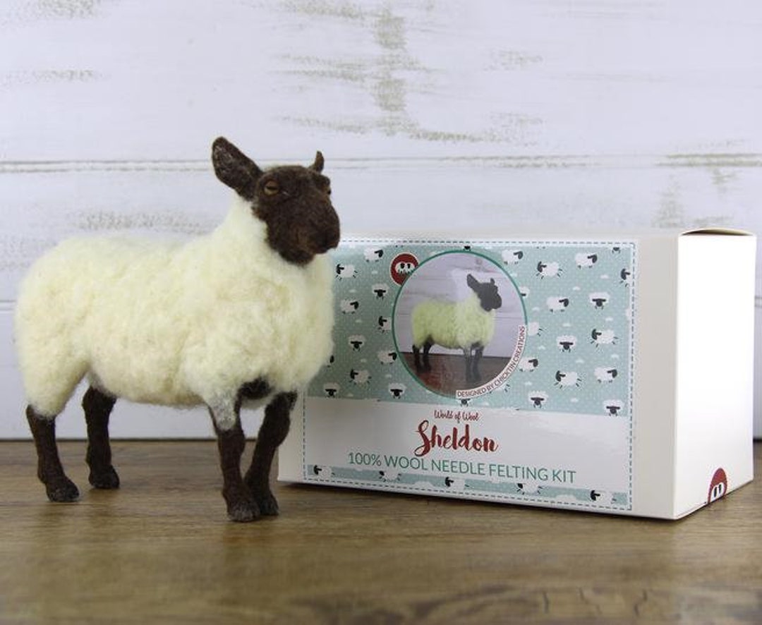 Needle Felting Kit Sheldon the Sheep From World of Wool Needle Felted